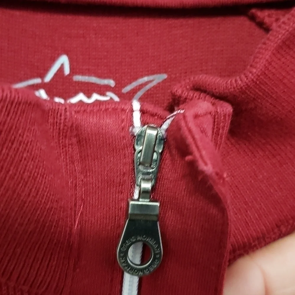 GREG NORMAN COTTON DARK RED QUARTER ZIP SIZE XL